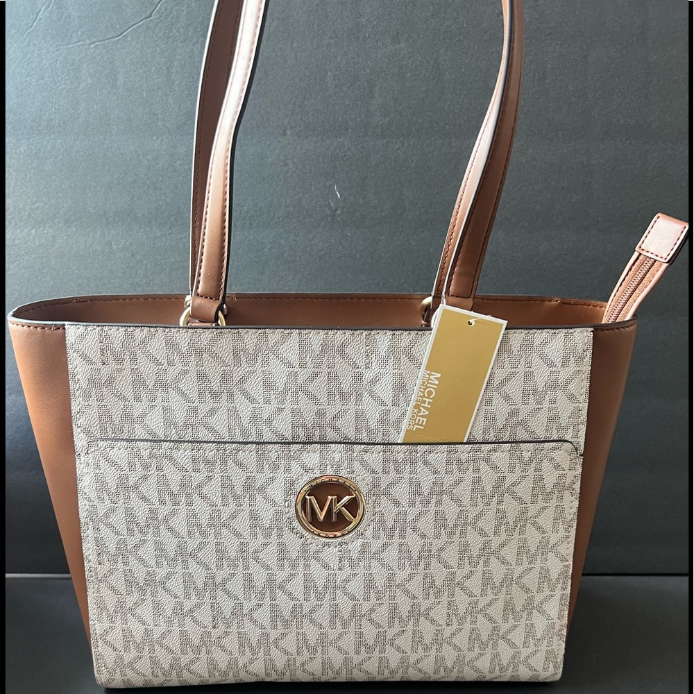 NWT MICHAEL KORS KIMBERLY TOP ZIP TOTE HANDBAG
